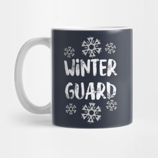 Winter Guard Snowflake White Text Mug